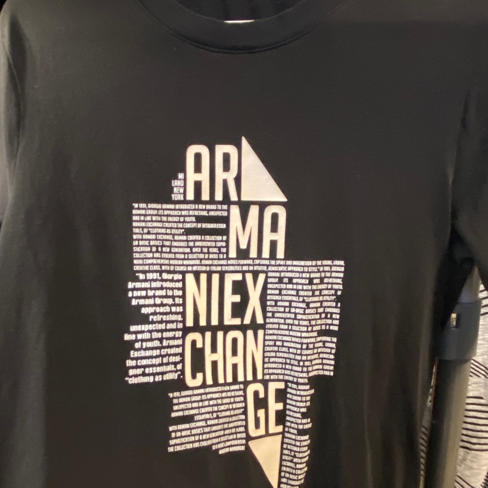 Armani Exchange mens black tee-size XS